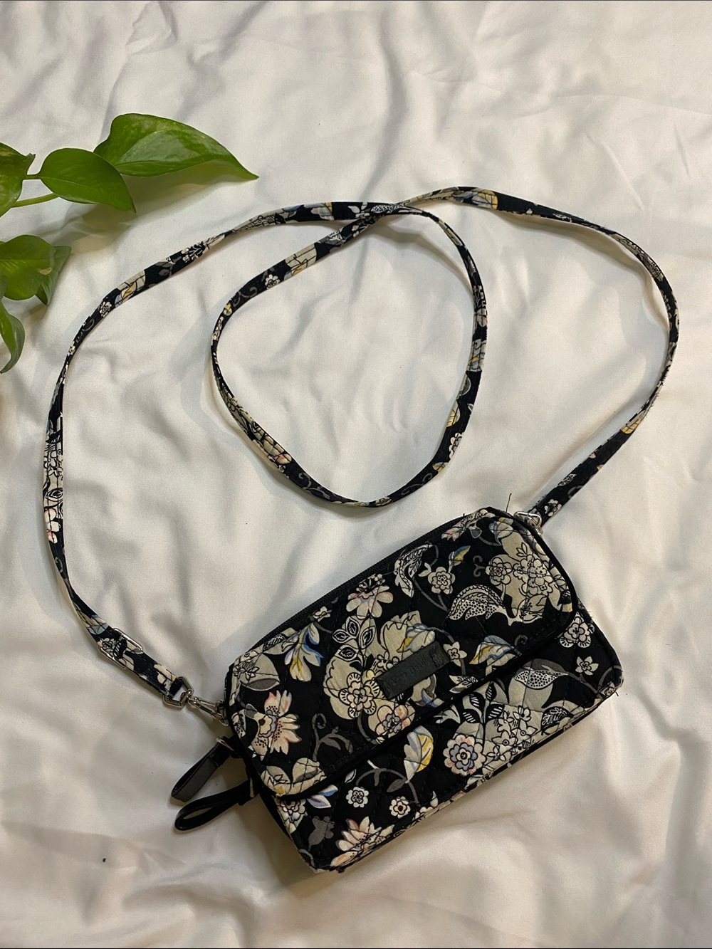 Vera Bradley Black Floral Quilted Crossbody